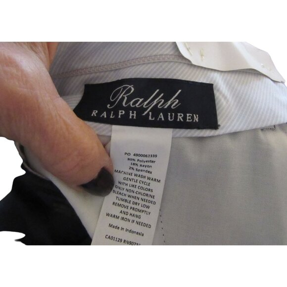 New w Tags, Men's Ralph Lauren Navy & Black Pin Stripe Dress Pants in Sz 34/32 - Picture 6 of 7